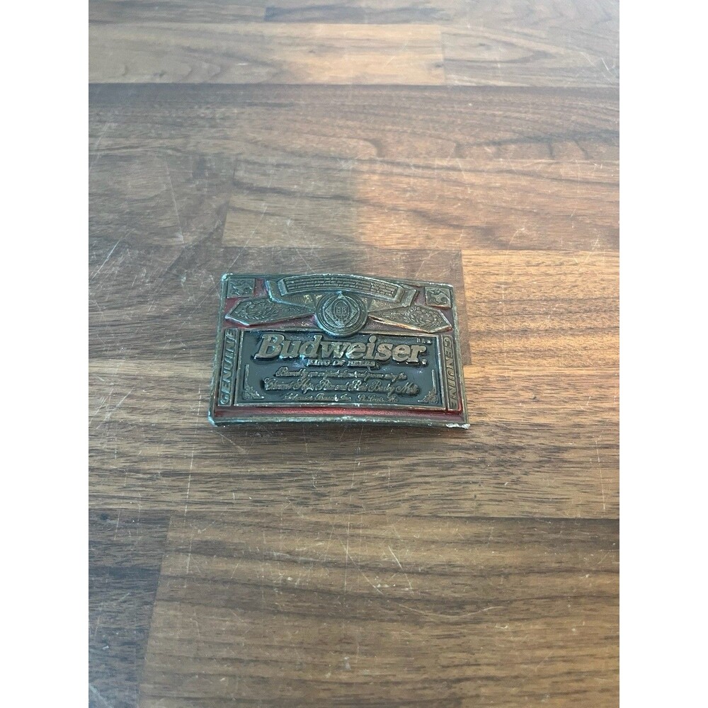 Genuine Budweiser Bud Vintage Advertising Anheuser Busch King Beer Belt Buckle